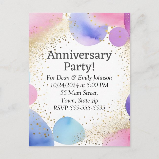 Anniversary party invitations (Front)