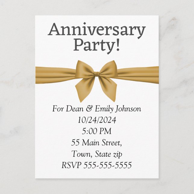 Anniversary party invitations (Front)