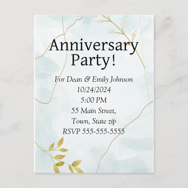 Anniversary party invitations (Front)
