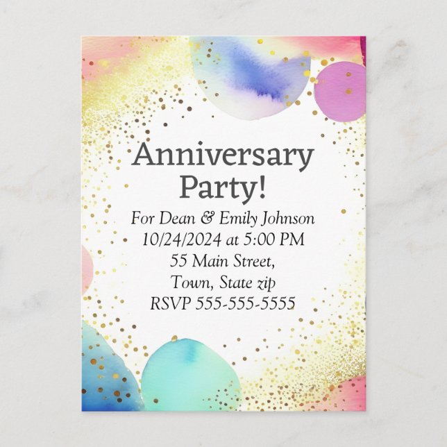 Anniversary party invitations (Front)