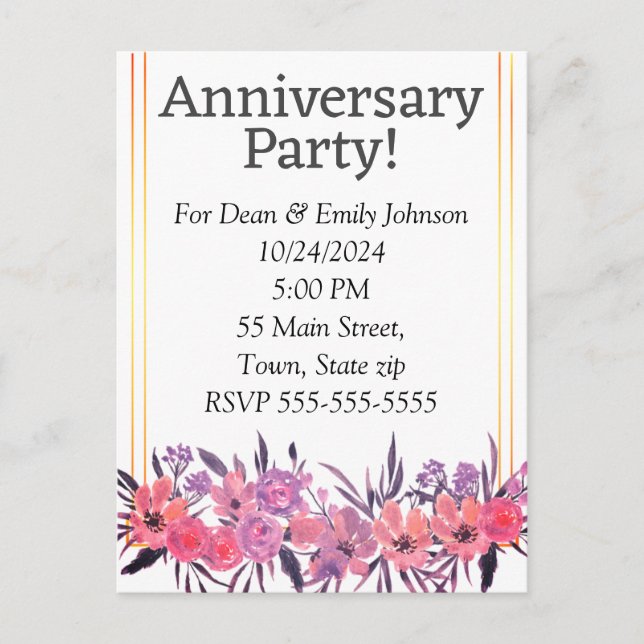 Anniversary party invitations (Front)