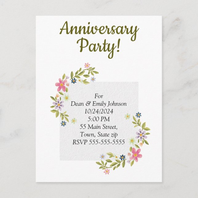 Anniversary party invitations (Front)