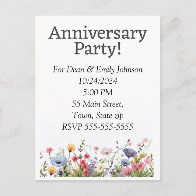 Anniversary party invitations (Front)
