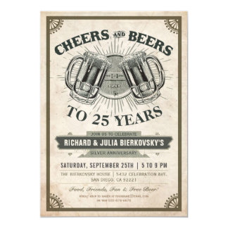 Anniversary Party Invitations | Cheers & Beers
