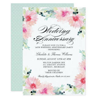 Anniversary Party Invitations | Daisy Watercolor
