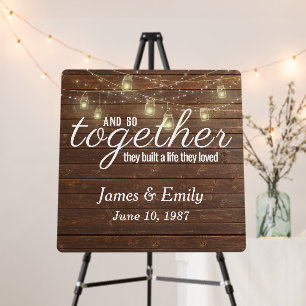 Anniversary Party Light String on Wood Foam Board