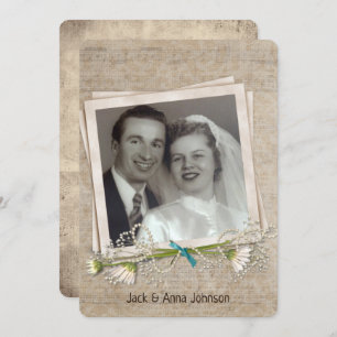 anniversary party old-fashioned photo frame invitation