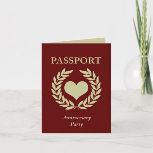 anniversary party passport invitation