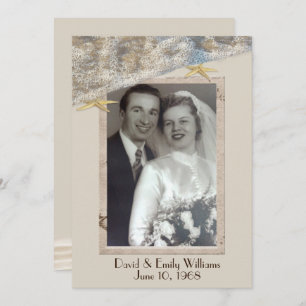 Anniversary Party Starfish Photo Frame Invitation