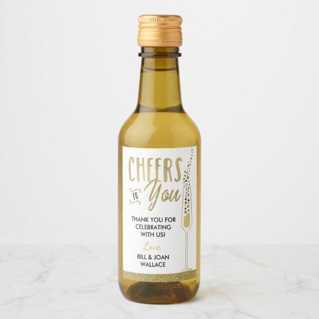 Anniversary Party Wine Bottle Favor Label (Front)