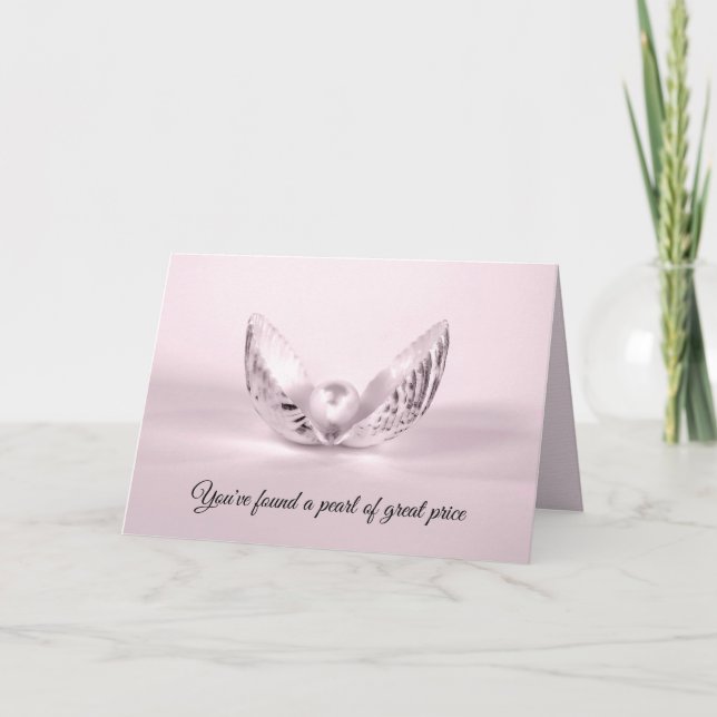 Anniversary Pearl in Seashell Card (Front)