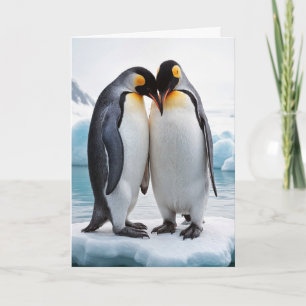 Anniversary Penguin Couple On An Iceberg Card