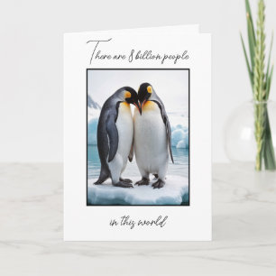 Anniversary Penguin Couple On An Iceberg Card