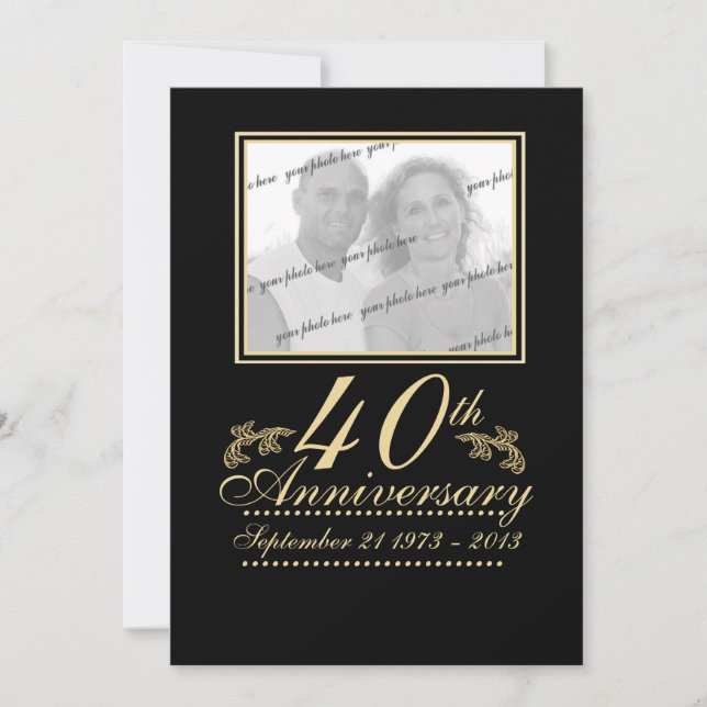 Anniversary Photo 40th Invitation (Front)