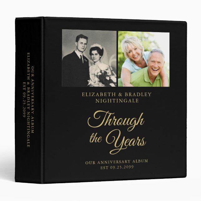 Anniversary Photo Album Binder Through the Years (Front/Spine)