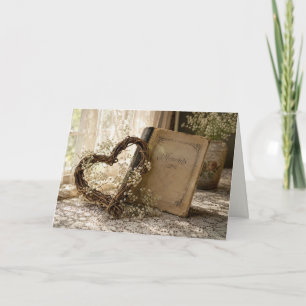 Anniversary Photo Album with Grapevine Heart Card