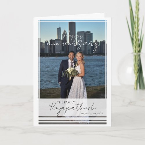 Anniversary photo and wishes Folded Greeting Card