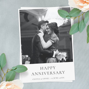 Anniversary Photo Card Elegant Classy 5x7 Flat