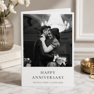 Anniversary Photo Card Elegant Classy 5x7 Folded