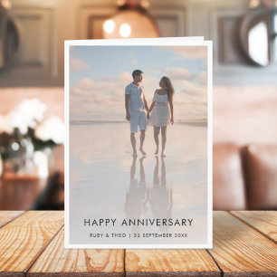 Anniversary Photo Card Modern Elegant 5x7 Folded