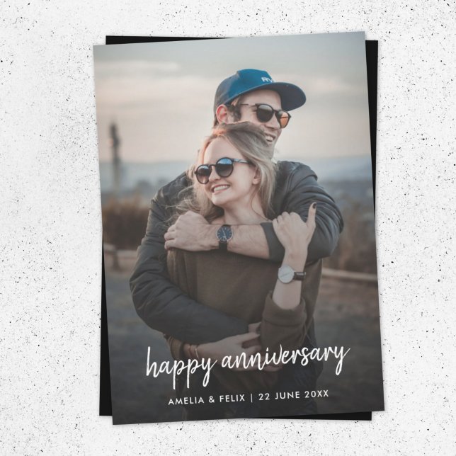 Anniversary Photo Card | Modern Stylish 5x7 Flat (Creator Uploaded)