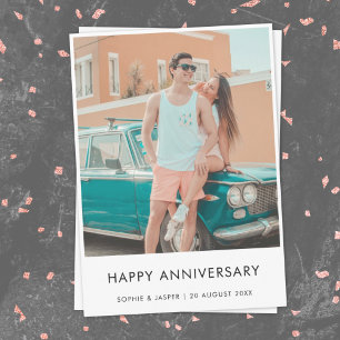 Anniversary Photo Card   Modern Stylish 5x7 Flat