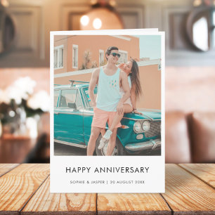 Anniversary Photo Card   Modern Stylish 5x7 Folded