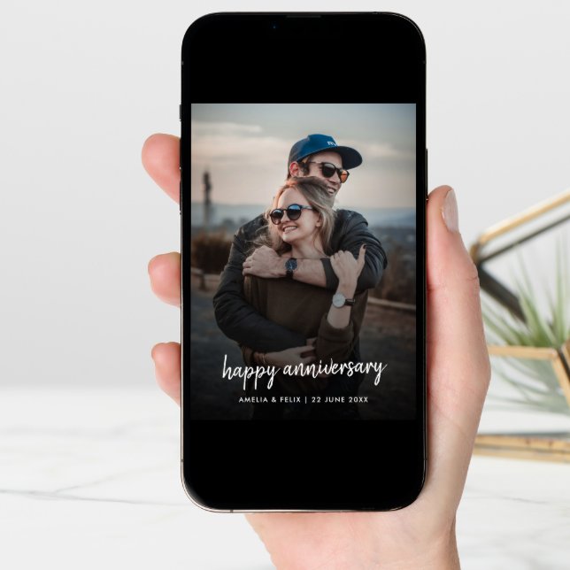 Anniversary Photo Card | Modern Stylish 5x7 Folded (Front Digital)