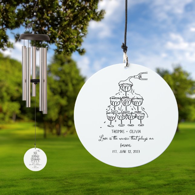 Anniversary Photo Chimney, cheerso to forever Wind Chime (Outdoor)