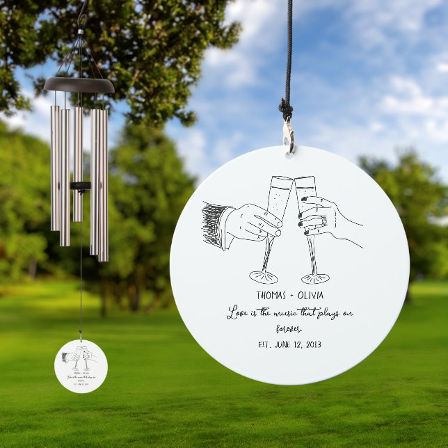 Anniversary Photo Chimney, toast to love Wind Chime (Outdoor)