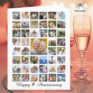 Anniversary Photo Collage 47 Pictures Personalized Card