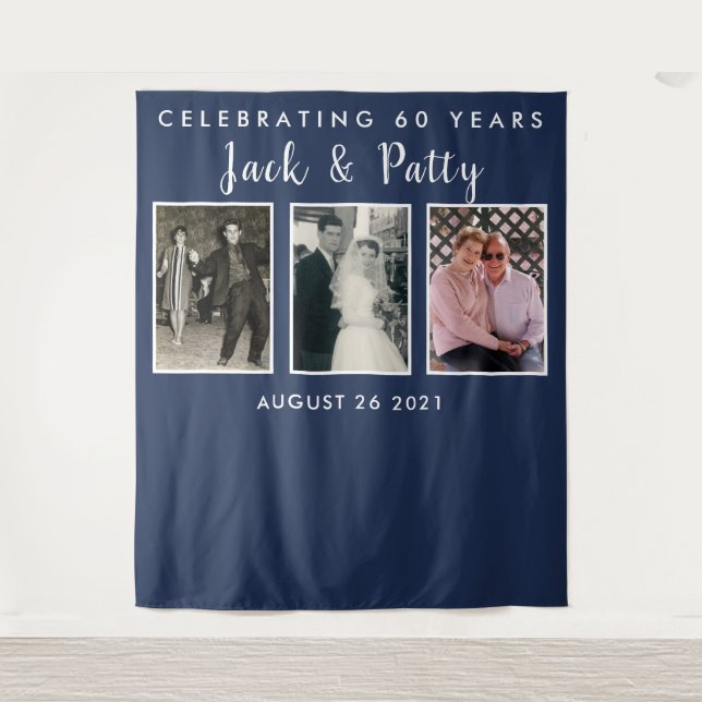 anniversary photo collage backdrop banner (Front)