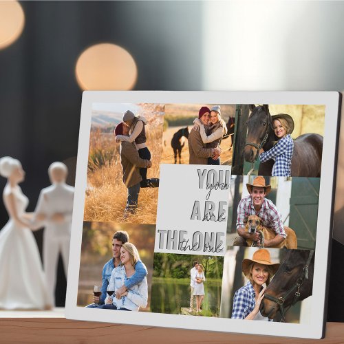 Anniversary Photo Collage You are the One Gray Plaque