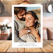 Anniversary Photo Couple Custom Folded Card