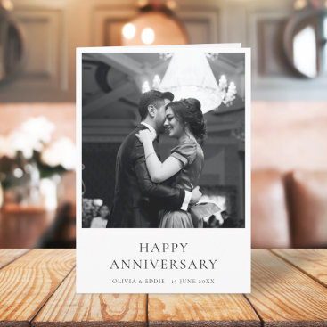 Anniversary Photo | Elegant Modern Minimalist Card