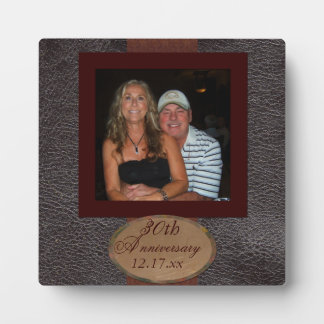 Anniversary photo leather look Plaque