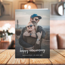 Anniversary Photo | Modern Trendy Stylish Script Card