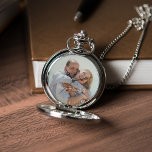 Anniversary Photo Personalized Pocket Watch<br><div class="desc">Elegant design with a personalized photo perfect for Christmas gifts,  as a Father's Day gift,  wedding anniversary,  etc.</div>