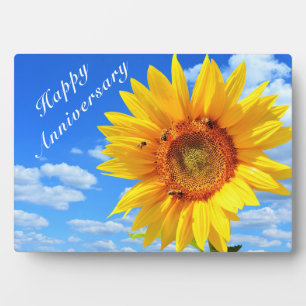 Anniversary Plaque Gift with Sunflower and Bees