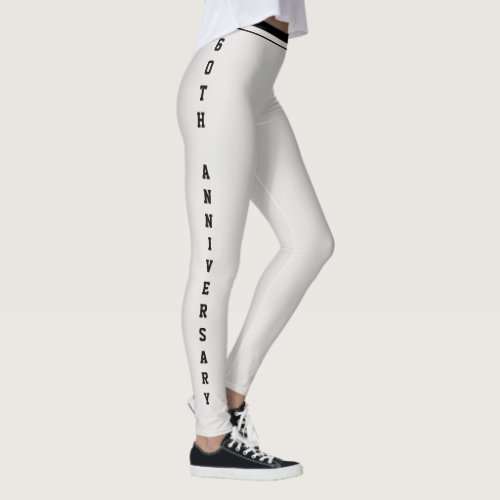 Anniversary Platinum Gray Black Monogram Custom Leggings