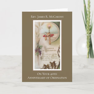 ANNIVERSARY PRIEST ORDINATION CHALICE HOST CARD