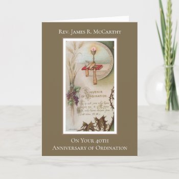 Anniversary Priest Ordination Chalice Host Card by ShowerOfRoses at Zazzle