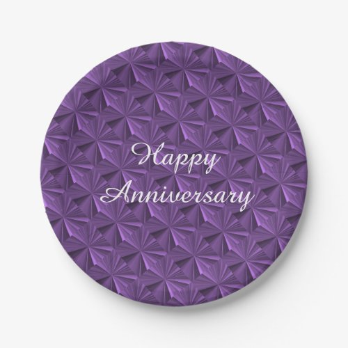 Anniversary Purple Diamond Paper Plates by Janz