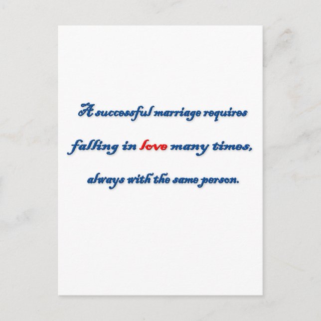 Anniversary Quote - A successful marriage requir … Postcard (Front)