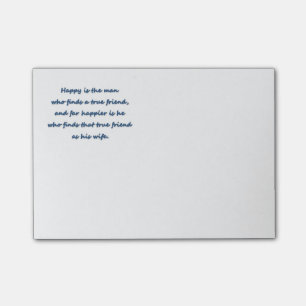 Anniversary Quote - Happy is the man who finds a … Post-it Notes