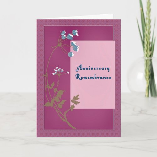 Anniversary Remembrance for Wife in Dark Lavender Card