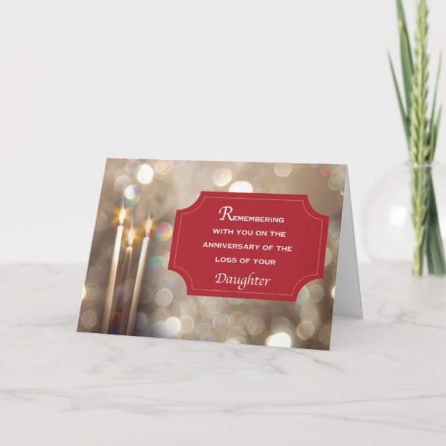 Anniversary Remembrance of Daughter at Christmas  Card (Front)