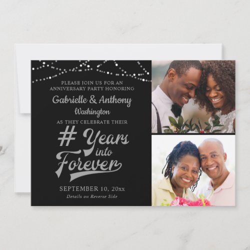 Anniversary Retro  YEARS INTO FOREVER Lights Invi Invitation