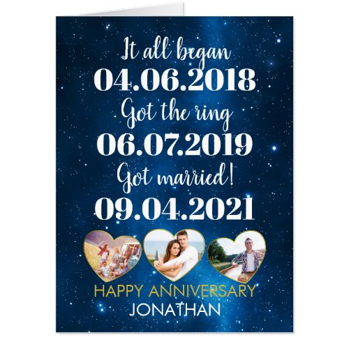 Anniversary Romantic Moments Dates Jumbo Card