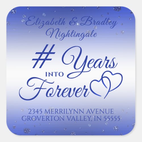 Anniversary Sapphire YEARS INTO FOREVER Square Sticker